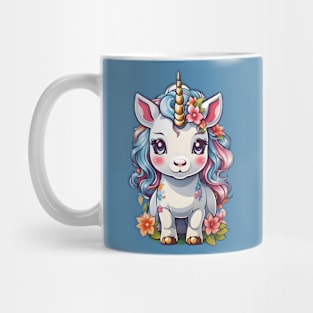 Cute Unicorn with Flowers Mug